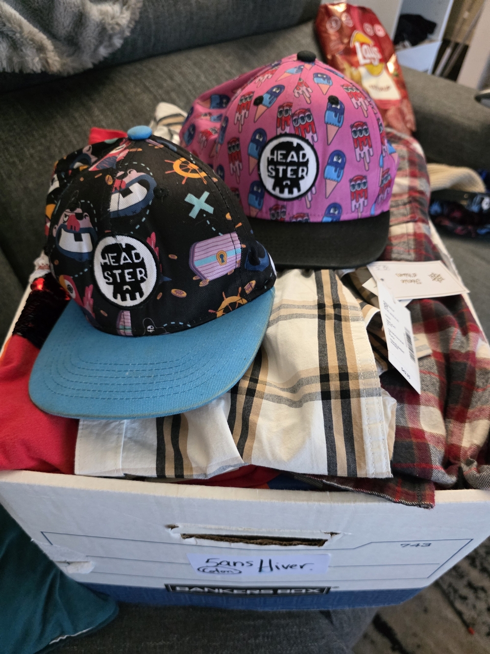 Heath Ceramics Kids Graphic Snapback Cap in Black, Pink & Blue